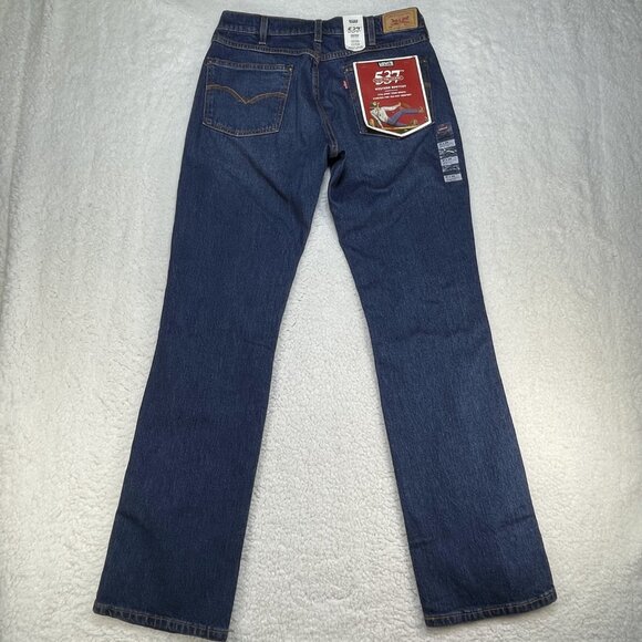 Levis Jeans Mens 537 31x34 Western Bootcut Dark Wash Mid Rise Denim NWT - Picture 3 of 13